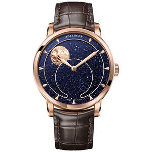 <span class=keywords><strong>AGELOCER</strong></span> Original Montre Aventurine Bleue Phase de Lune 29.51 Jours Cadeau d'Anniversaire pour Homme - Product Image 3