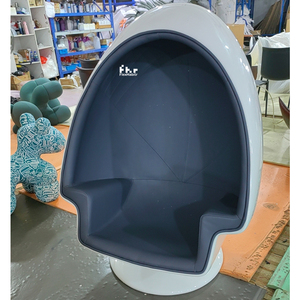 Ghế trứng thiết kế Bắc Âu sáng tạo, tay vịn hình trứng, chất liệu da thật, khung sợi thủy tinh, kèm đôn. - Product Image 6