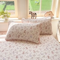 Parure de lit trois pièces en mousseline de coton matelassée double couche avec garnissage en coton, design simple et élégant, pour la maison, toutes saisons