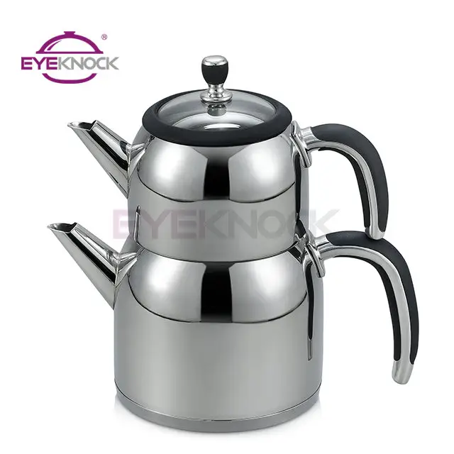 Stovetop Induction Double layers Tea Pot Kettle 18 10 Stainless Steel turkish tea kettle