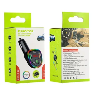 Không dây rảnh tay xe Mp3 Máy nghe nhạc sáng LED Car Kit đài phát thanh Adapter USB-C PD sạc FM Transmitter với bộ sạc xe hơi - Product Image 2