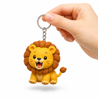 Llavero de PVC Suave Personalizado al por Mayor, Lindos Leones y Tigres Coloridos y Modernos, Flexibles para Decoración de Mochilas Escolares para Niños