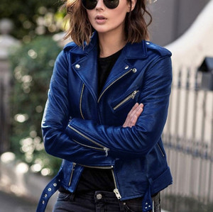 2022 New Motorcycle Leather <b>Jacket</b> Spring and Autumn Women's PU <b>Jacket</b> <b>Short</b> Slim Fit <b>Jacket</b> Plus Size Women's Clothing - Product Image 5