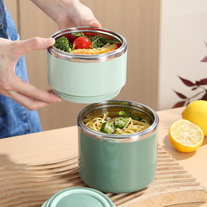 Lonchera Térmica Aislada Apilable de Varias Capas, 660ml-1460ml, Acero Inoxidable 304, Contenedor de Alimentos Térmico Portátil con Asa, Logotipo Personalizado - Product Image 5