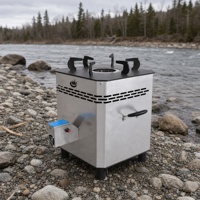 Poêle à bois à haute efficacité avec assistance à l'air, corps en acier inoxydable, combustion turbo sans fumée pour le chauffage domestique et les ateliers