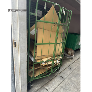 Mudah merakit bubuk dilapisi logam portabel penyimpanan industri peralatan logistik gudang roll kandang troli - Product Image 5