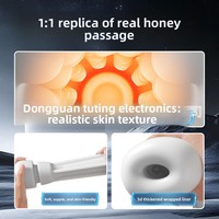 Masturbador Eléctrico Silencioso y Totalmente Automático Aircraft Cup Roamer con Vibración de Masaje y Succión Telescópica para Hombres, Juguete para Adultos