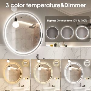 2025 xu hướng sản phẩm tùy chỉnh Hiện Đại Đồ nội thất phòng khách không thấm nước LED ánh sáng gương bạc nhiệt độ thời gian hiển thị - Product Image 2