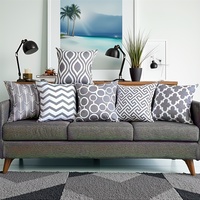 Housse de coussin décorative géométrique grise Kongyu Home Textiles, pièce unique, motif chevron moderne, pour canapé