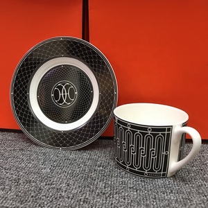 Nuevo producto, 2 tazas, juegos de café de lujo en Blanco y Negro Nórdico de cerámica, juegos de sala de estar, tazas y platillos de té de porcelana - Product Image 6