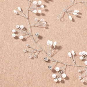 MIO Fashion Pearl Rhinestone <strong>Hair</strong> <strong>Vine</strong> Wedding Bridal <strong>Hair</strong> Accessories Shiny Crystal Headband Handmade <strong>Headpiece</strong> Jewelry - Product Image 4