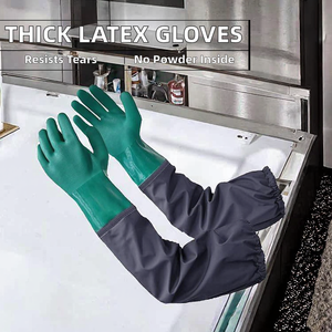 Guantes de Látex Extendidos para Lavar Platos, Duraderos, 7 oz de Grosor, Antideslizantes, Resistentes a Desgarros, Lavables a Máquina, Estériles, Talla XL - Product Image 2