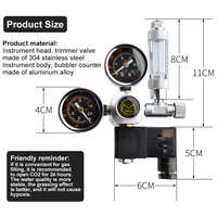 Mufa n - Kit de Regulador de CO2 para Acuario con Solenoide Magnético, Válvula de Retención, Accesorios para Peceras, Sistema de Control de CO2, Conjunto Generador de Reactor