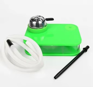 Nouveau Kit Complet LED <span class=keywords><strong>Chicha</strong></span> Cachimba Lumineuse Narguilé Acrylique Portable Carré Type Livre avec Tuyau en Cuir - Product Image 5