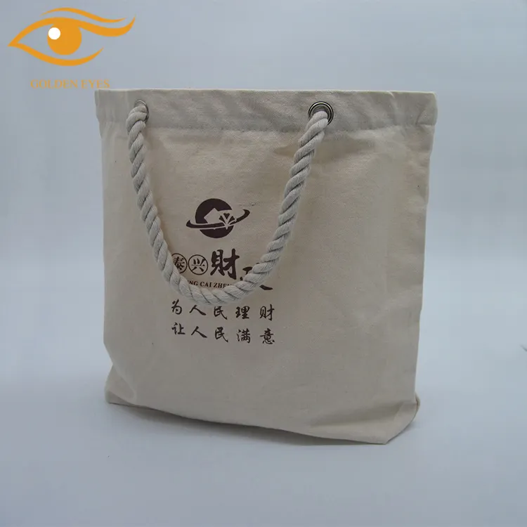 Bolso de mano de lona de algodón resistente personalizado, bolso de compras plegable grande con correa para el hombro, color natural con patrón de letras