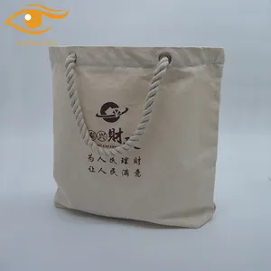 Aangepaste Heavy-Duty Katoenen Canvas Draagtas Grote Opvouwbare Shopper Met Schouderriem Natuurlijke Kleur Met Letterpatroon