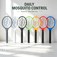 Raquette anti-moustiques électrique rechargeable avec filet de sécurité 3 couches, attrape-insectes physique, écologique pour la maison