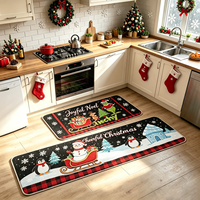 2in1 Kitchen Mat Christmas Kitchen Mat Water Absorbent Non slip Standing Mat Custom Kitchen Rugs Print 2 Pcs Kitchen Runner Mat