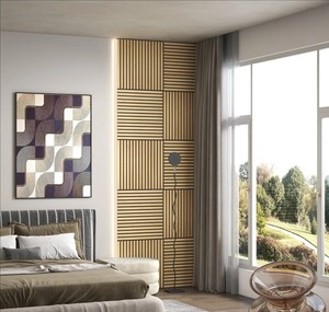 600x600mm vuông akupanel gỗ tấm Bảng âm thanh cách âm hấp thụ âm thanh MDF Bảng điều khiển bằng gỗ cho khách sạn bên ngoài phòng khách - Product Image 1