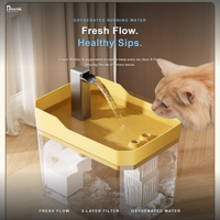 Fontaine à eau pour animaux de compagnie en plastique et acier inoxydable rechargeable, 1,5 L, distributeur d'eau automatique à circulation continue pour chat et chien, sans fil, silencieux