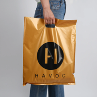Sac à provisions en plastique découpé biodégradable personnalisé 100% recyclable poignée réutilisable en HDPE pour transporter des cadeaux artisanat sac «merci»
