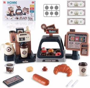 Realistic Shopping Coffee <b>Machine</b> With Lights and Sounds Kitchen Toy Pretend Play Food Set for Toddles - Product Image 3