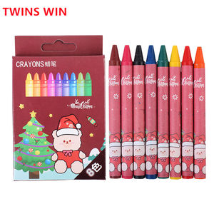 2025 Hot Sell Kerst Briefpapier Set 8 Stuks Krijt School Student Kid Gift Tekening Graffiti Kleuren Pennen Met Geschenkdoos - Product Image 1