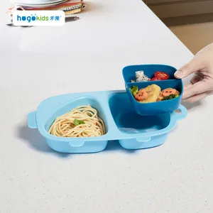 Hogokids BPA Free Colorful Baby Feeding Plates Kids Plate With Lid