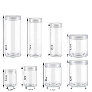 Pot de stockage hermétique en plastique pour animaux de compagnie avec couvercle pour la cuisine Rangement ménager Emballage cosmétique Noix Cookie Grains Snacks - Product Image 3