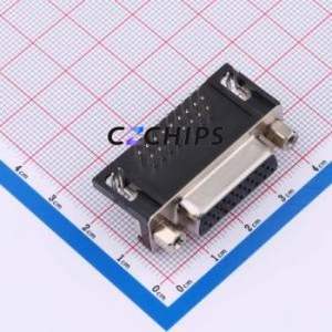 X0626FT7B2 D-Sub/VGA Connector Bent Lead Through Hole Connector High Density D-Sub Female 26P Right Angle Insert - Product Image 1