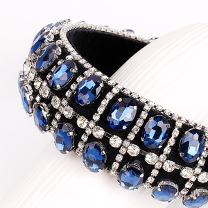 Serre-têtes baroques en cristal Hua Liyu pour femmes – Accessoires de cheveux élégants blancs, bleu marine, verts – Coiffe pour le quotidien HH0243 - Product Image 4