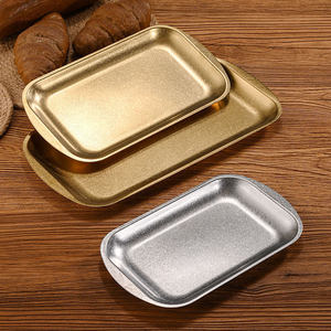 ถาดสี่เหลี่ยมสแตนเลส 304 ถาดบาร์บีคิวแบบใช้ซ้ำได้ ถาดเสิร์ฟอาหารแบบลึก - Product Image 2