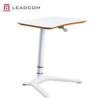 Bureau assis-debout pneumatique réglable en hauteur LEADCOM LS-QF2 en aluminium pour salle de formation et de réunion