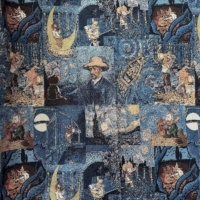 Venta al por mayor de tela teñida de hilo Jacquard con diseño personalizado de Anime, estilo de pintura al óleo, textiles para el hogar para Manta y bolsa de almohada