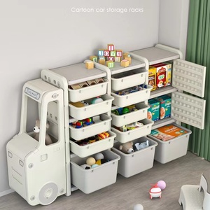 Kids Storage Book Toy Shelf Plastic Material for Home Use Cartoon Choice Baby Box China Style Packing Furniture Environmental