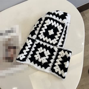 Nouveau ski crochet floral jacquard bonnet femmes hiver chapeaux crâne casquette hiver chapeau écharpe pour une <span class=keywords><strong>cagoule</strong></span> chaud câble tricoté casquette - Product Image 5