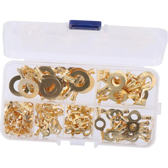 Copper Crimp Ring Lugs/Eyes Terminal Block Wire Connector M3/M4/M5/M6/M8/M10 O-type Ground Lugs Terminal