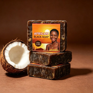 Organic African Black <b>Soap</b> 150g Handmade Face Body Cleanser For Acne Dark Spots Skin Care - Product Image 5