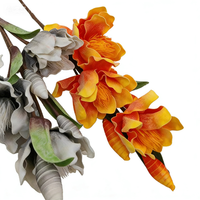 Ensemble de Branches de Fleurs Artificielles en Mousse - Magnolia et Gladiolus Rétro Automne