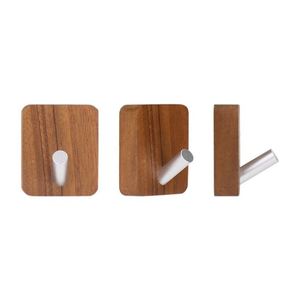 2026 Hot Selling Eco-Friendly Wood Self-Adhesive <b>Wall</b> Hooks for Bathroom Kitchen Coat Robe Keychain <b>Clothes</b> Towel Hanging - Product Image 6