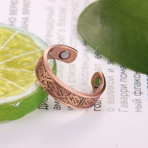 Anillo Magnético Ajustable de Cobre Puro Vintage para Hombres y Mujeres, Diseño al por Mayor, Alivio del Dolor de Artritis, Joyería Biomagnética para la Salud - Product Image 1