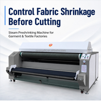 Machine automatique de prérétrécissement et de fixation de tissus tricotés textiles par vapeur, avec moteur à engrenages, largeur de travail 2200 mm, puissance 48 kW