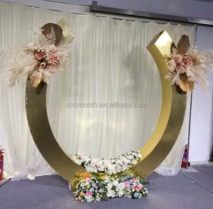 En kaliteli popüler düğün dekorasyon yuvarlak yüzük akrilik zemin altın akrilik düğün zemin olaylar dekor için