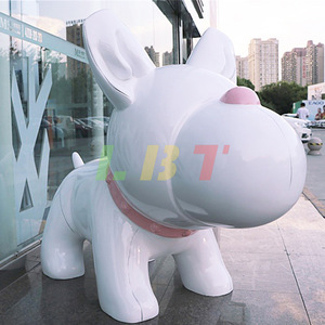 Sculpture de bouledogue en fibre de verre Libite, 137 cm, décoration extérieure pour vitrine de magasin - Product Image 1
