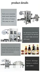Machine d'étiquetage et de rétrécissement automatique électrique de haute qualité pour bouteilles en verre métalliques, écran tactile en bois, haute productivité - Product Image 6
