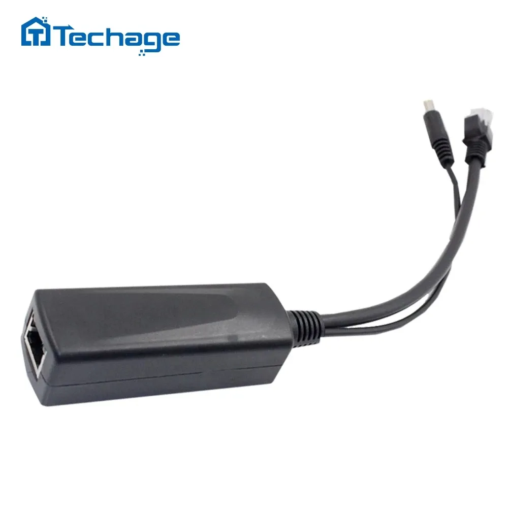 Techage New Splitter Power Over Ethernet IEEE802.3at/af 12V/1.2A 24W Mini POE Splitter For IP Camera PoE