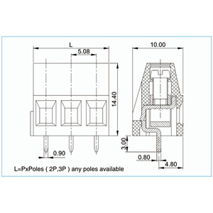 Màu xanh lá cây vít thiết bị đầu cuối kết nối pluggable đồng đồng <span class=keywords><strong>5.08</strong></span> mét khối thiết bị đầu cuối - Product Image 6