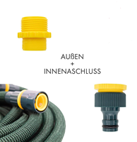 Tuyau d'arrosage flexible avec 7 fonctions, 15 m de base, tuyau d'eau flexible avec triple noyau en latex, adaptateur inclus