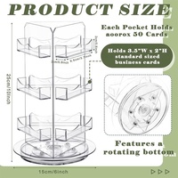 Support de cartes de visite et présentoir d'autocollants en acrylique transparent portable et amovible avec support rotatif pour bureau