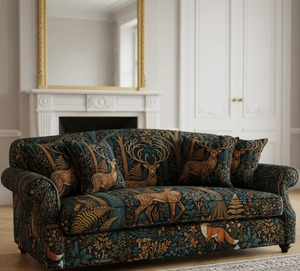 Tissu d'ameublement imprimé forêt et boiseries, vendu au mètre, pour canapés, fauteuils, rideaux de fenêtre, housses de coussin, velours hollandais - Product Image 2
